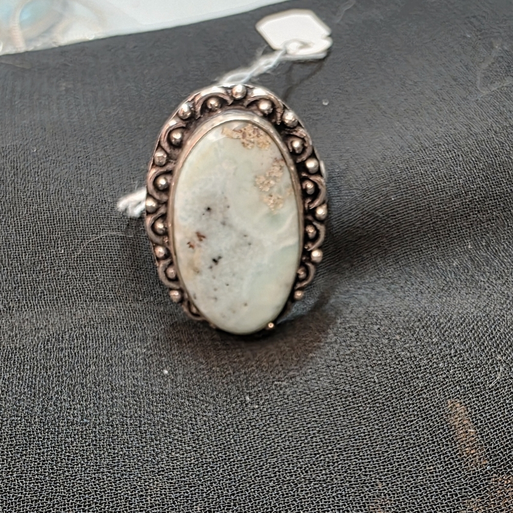 Blue Larimar Silver Ring